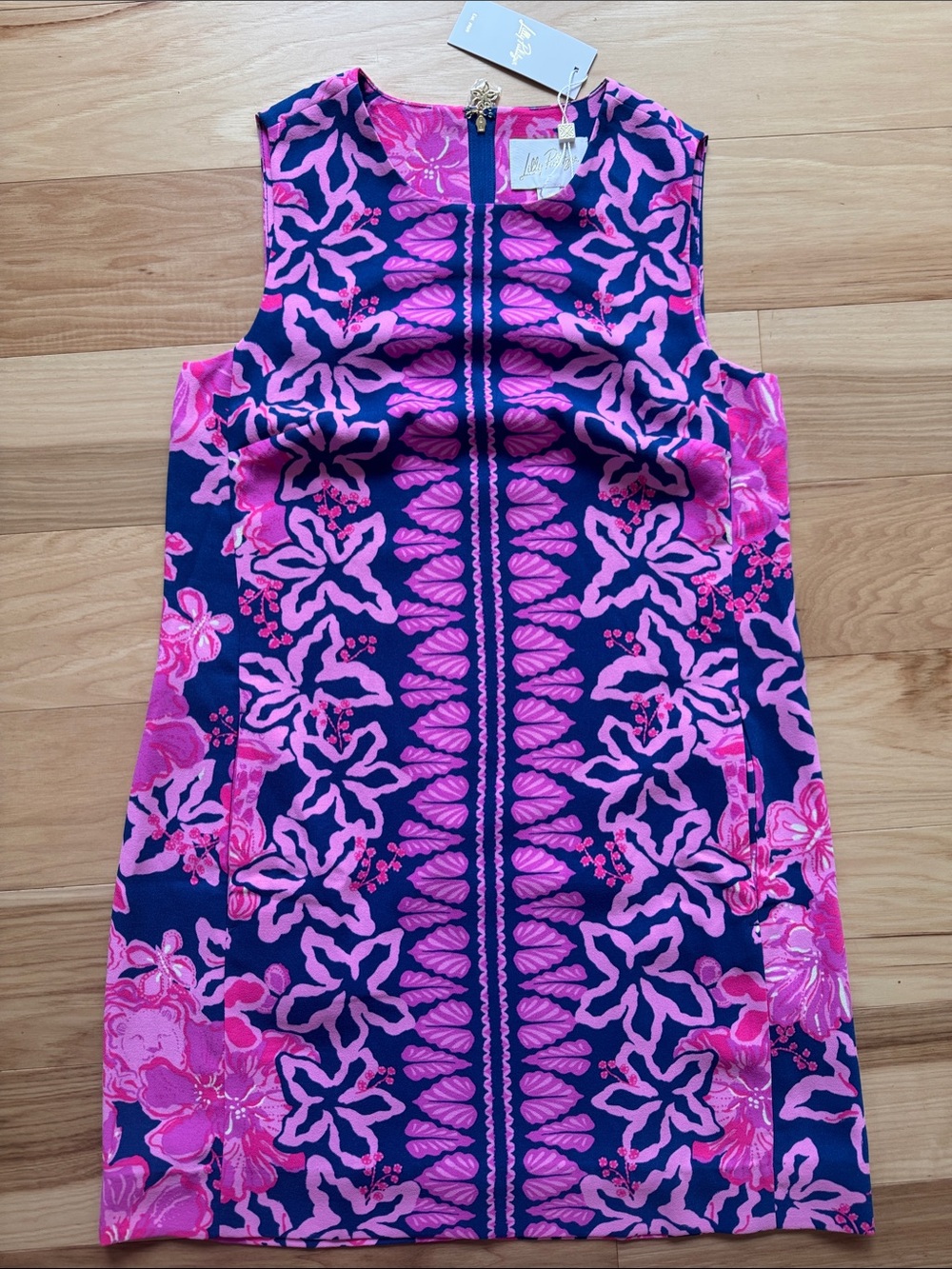NWT Lilly Pulitzer Navy and Hot Pink Floral Shift Dress, size 00